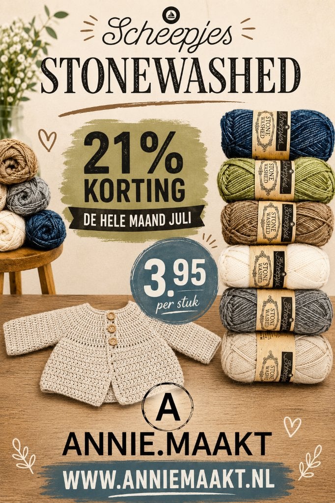 Scheepjes Stone Washed 50 gram, Hobby en Vrije tijd, Ophalen of Verzenden, Nieuw, Breien of Haken, Wol of Garen