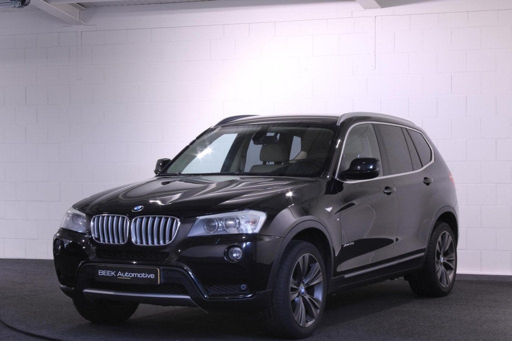 BMW X3 xDrive35i High Executive | CAMERA | TRKHAAK | STOELVR, Auto's, BMW, Gebruikt, Beige, 2000 kg, Zwart