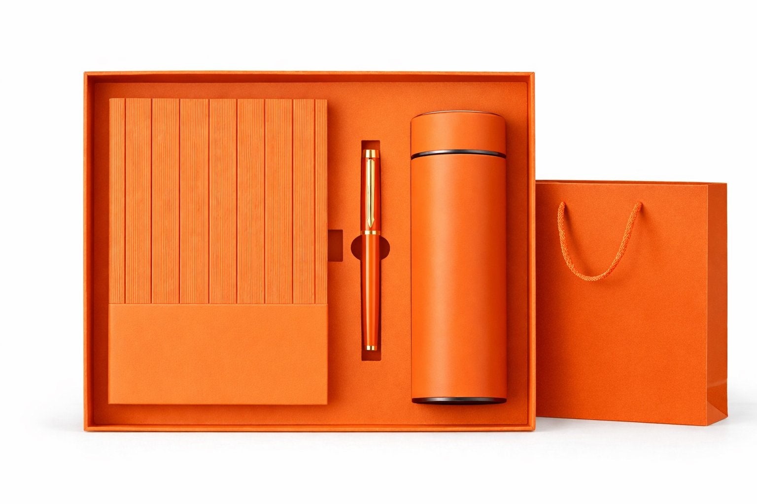 Luxe Vaderdag Cadeau Set – Notitieboek, Pen en Thermos, Diversen, Schrijfwaren, Ophalen of Verzenden, Nieuw