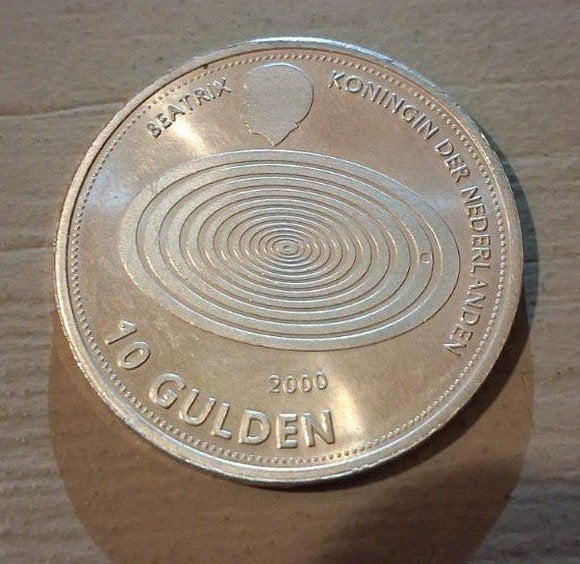 Zilveren 10 Gulden Munt 2000 - Koningin Beatrix, Koningin Beatrix, Zilver, Ophalen of Verzenden, Losse munt