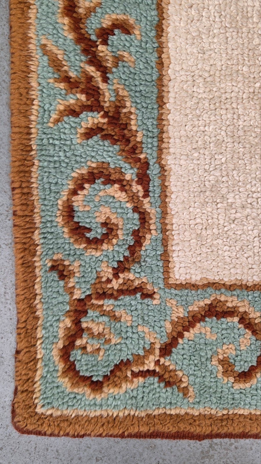 Vintage wol Barok badmat retro vloerkleed Smyrna 68x135cm, 100 tot 150 cm, Www.hypepopup.nl, Zo goed als nieuw, Www.hypepopup.nl