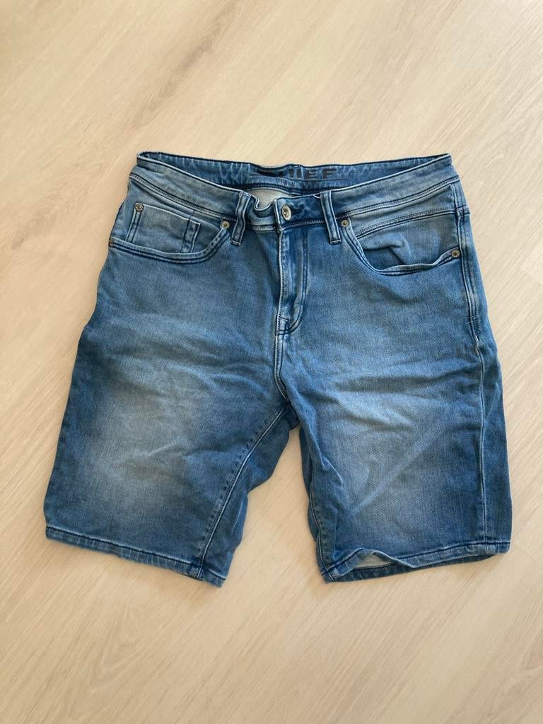 Chief Denim Jeans Short - Maat W32 Jeans centre, Ophalen of Verzenden, Zo goed als nieuw, Blauw, W32 (confectie 46) of kleiner