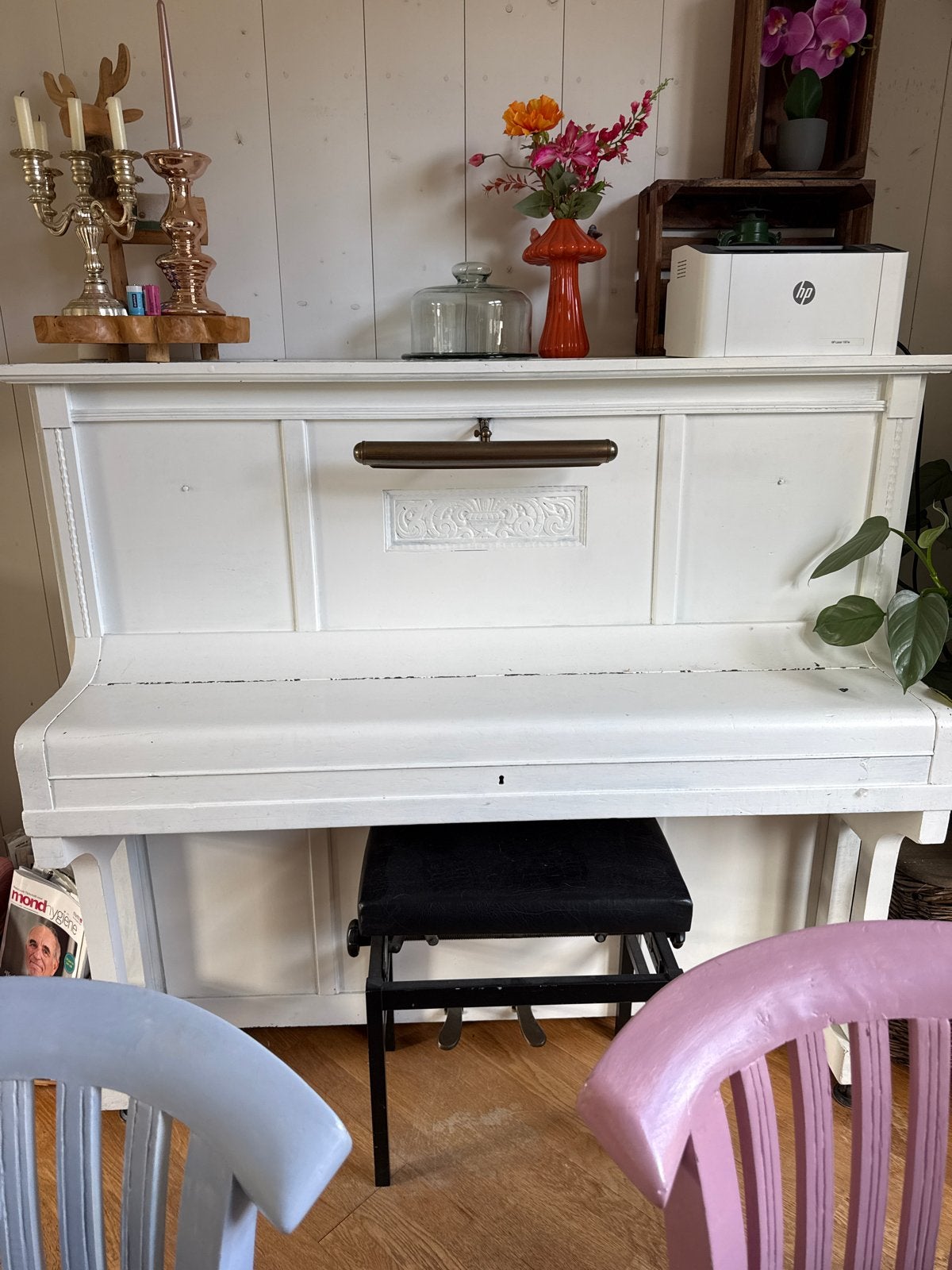 Antieke piano G.A. Goldschmeding Amsterdam, Ophalen, Gebruikt, Wit, Piano