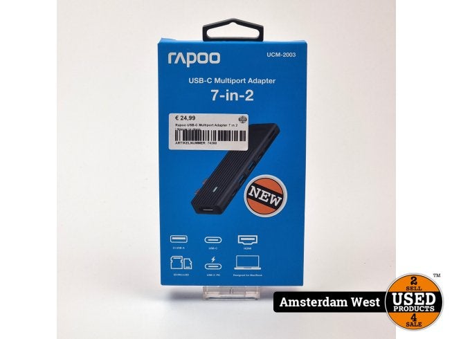 Rapoo USB-C Multiport Adapter 7 in 2 | Nieuw in doos, Computers en Software, Laptop-opladers, Nieuw
