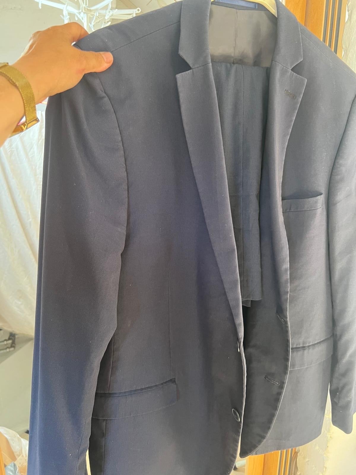 Stijlvol Angelo Litrico Kostuum Maat 56 - Slim Fit, Ophalen, Gedragen, Maat 56/58 (XL), Blauw