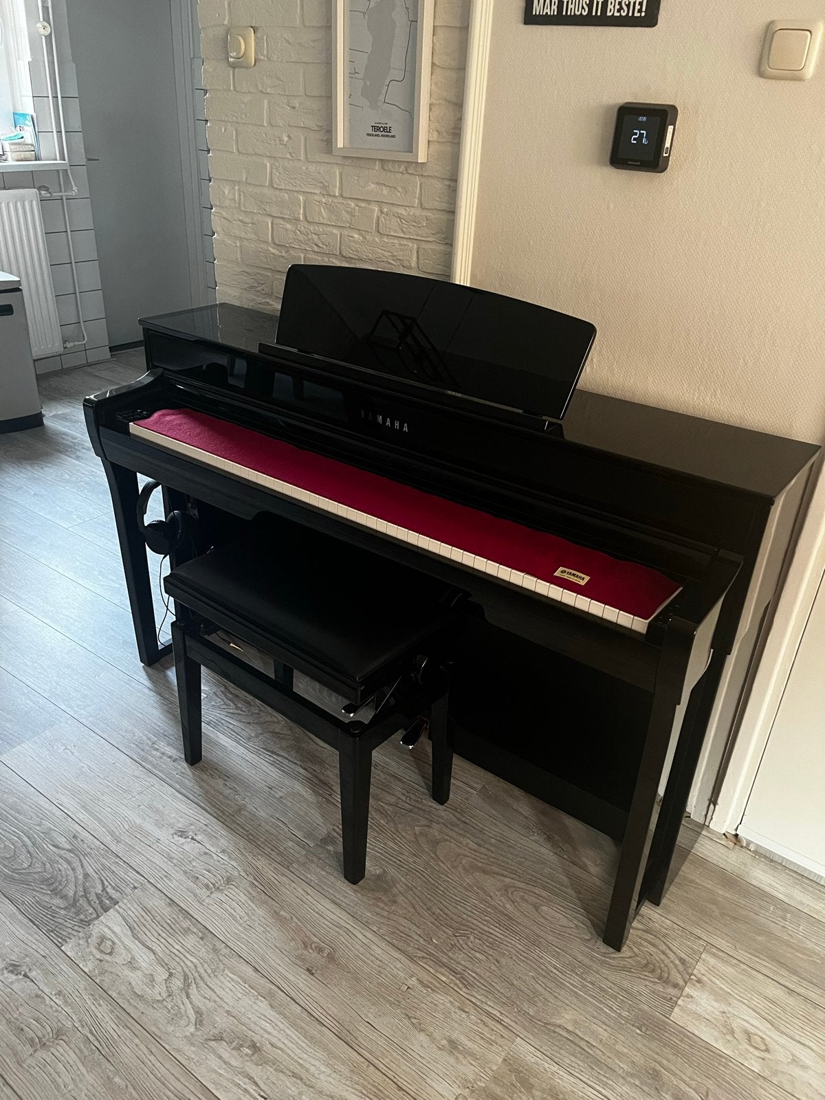 Yamaha Clavinova Digitaal Piano Zwart Hoogglans, Ophalen, Zwart, Zo goed als nieuw, Piano