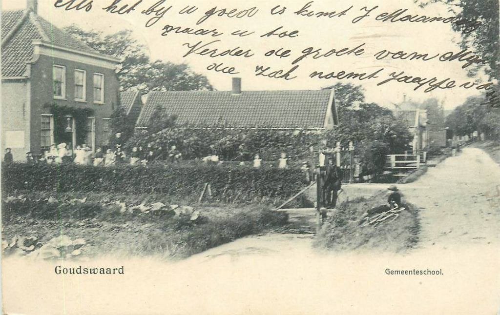 388-572-009 Goudswaard Gemeenteschool, Verzenden, Voor 1920, Zuid-Holland