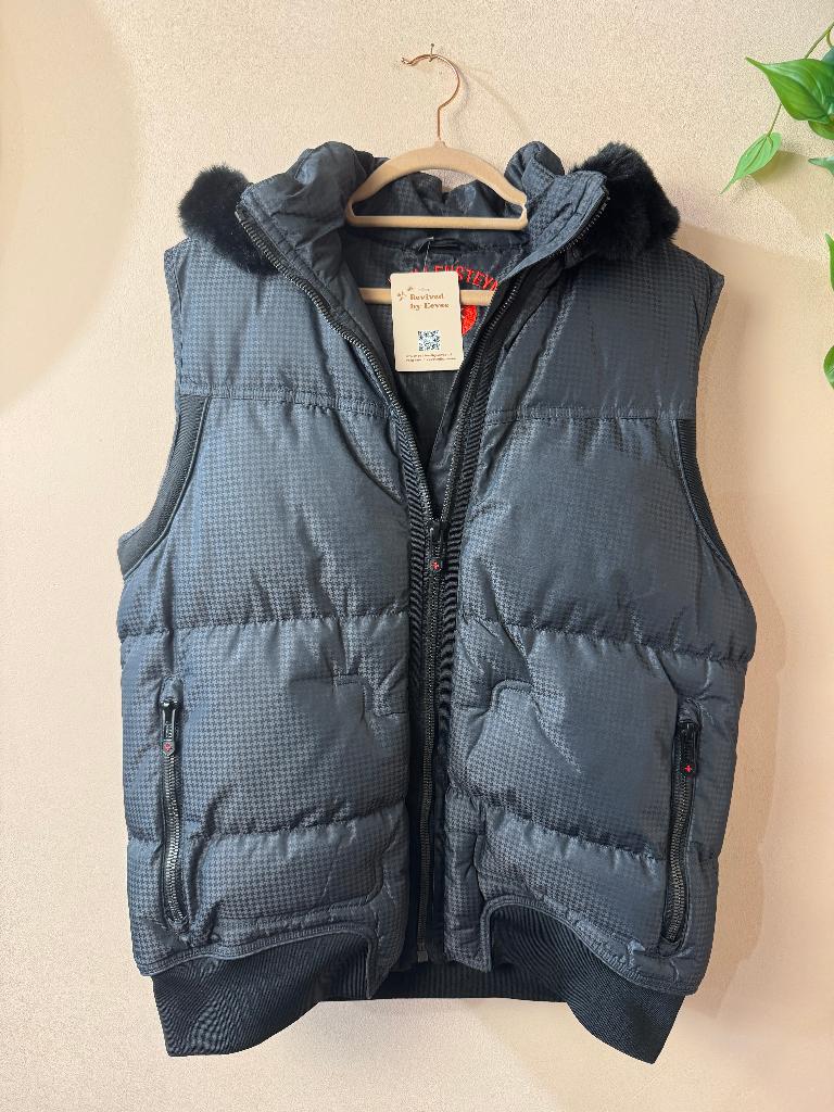 Wellensteyn Gewatteerde Bodywarmer Met Bontkraag XL, Kleding | Heren, Bodywarmers, Blauw, Wellensteyn, Maat 56/58 (XL), Ophalen of Verzenden