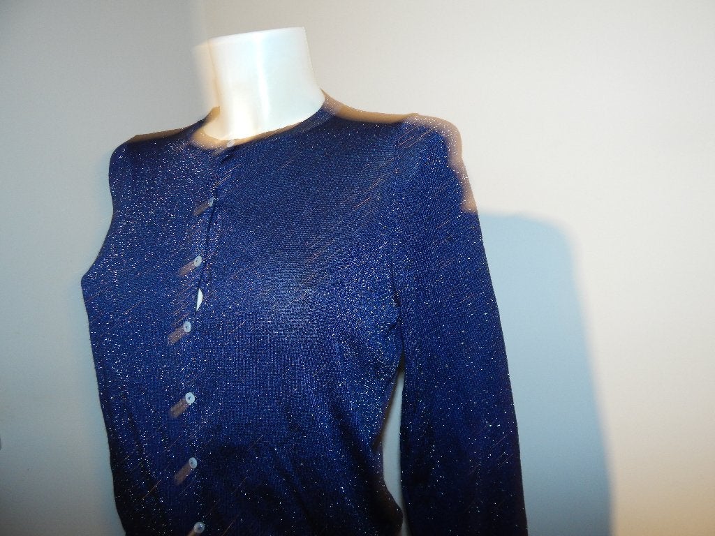 Marccain nacht blauw vest glitter in de stof oa cashmere N3, Maat 38/40 (M), Zo goed als nieuw, Marccain, Verzenden