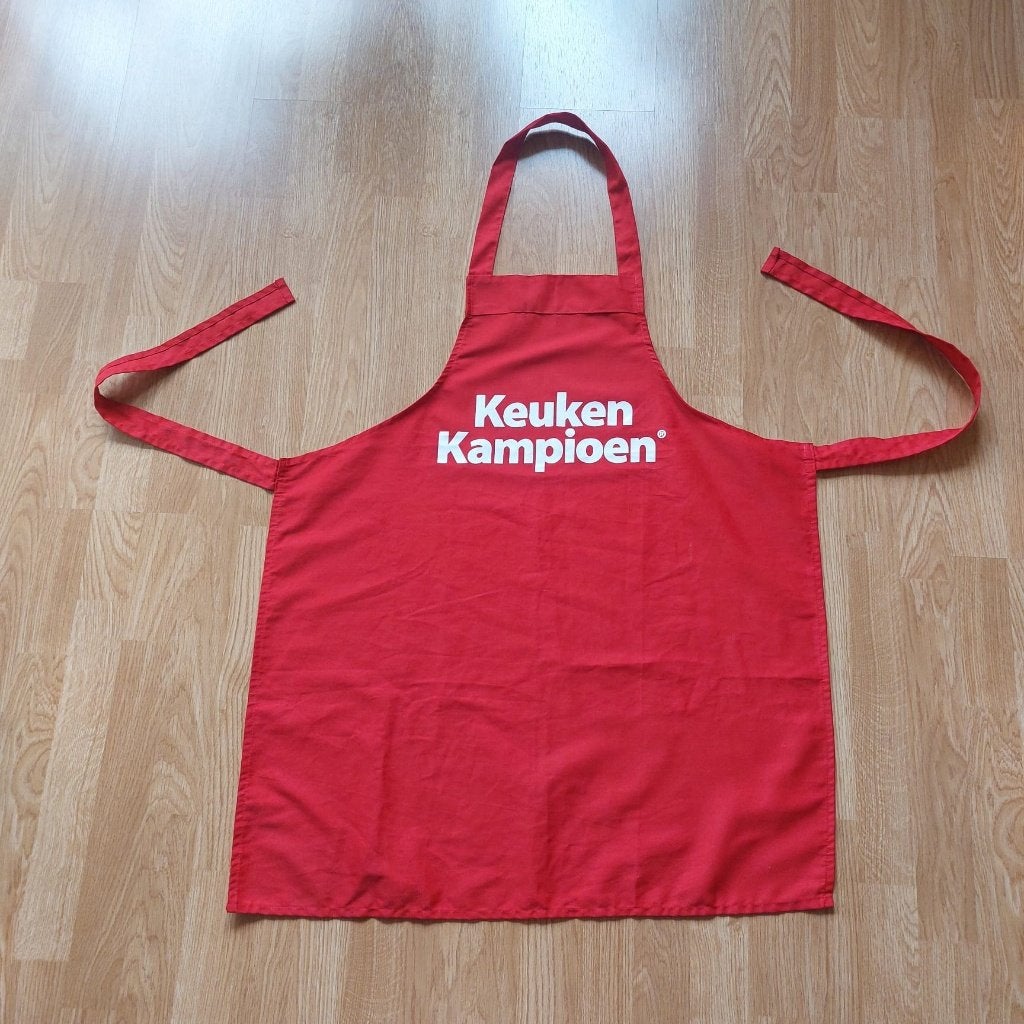 Rood Keuken Kampioen schort,Ideaal voor koken & barbecueën, Ophalen of Verzenden, Zo goed als nieuw, Reclamebord