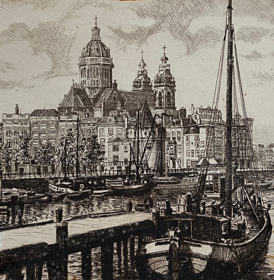 Oud ets van Amsterdam, Ophalen of Verzenden