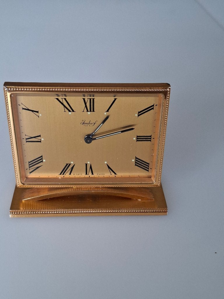 imhof tafel klokje jaren 50 swiss made, Ophalen of Verzenden