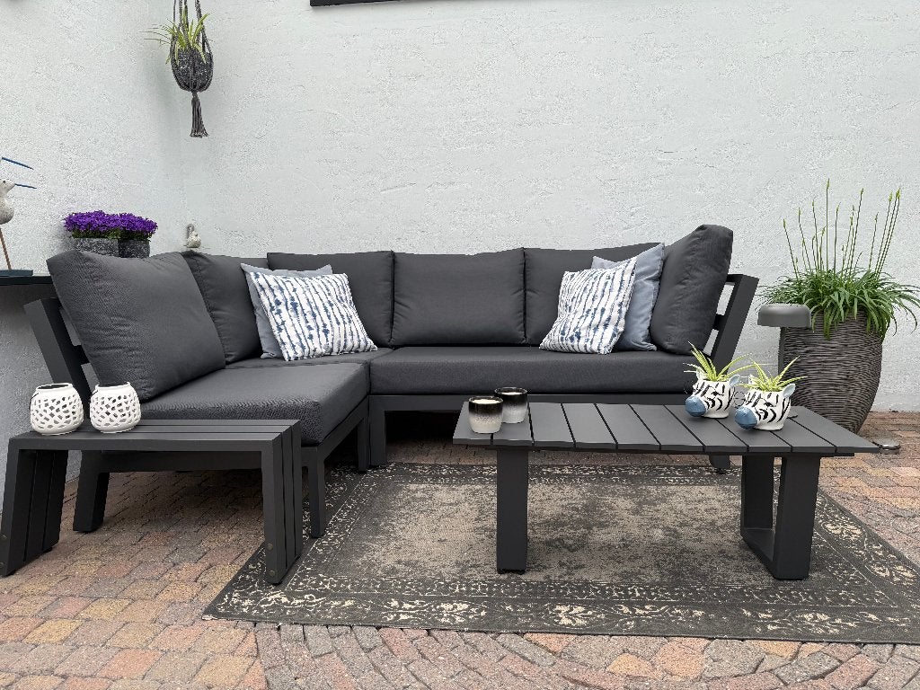 Luxe Loungeset Life, Tuin en Terras, Tuinsets en Loungesets, Ophalen, 4 zitplaatsen, Aluminium, Loungeset