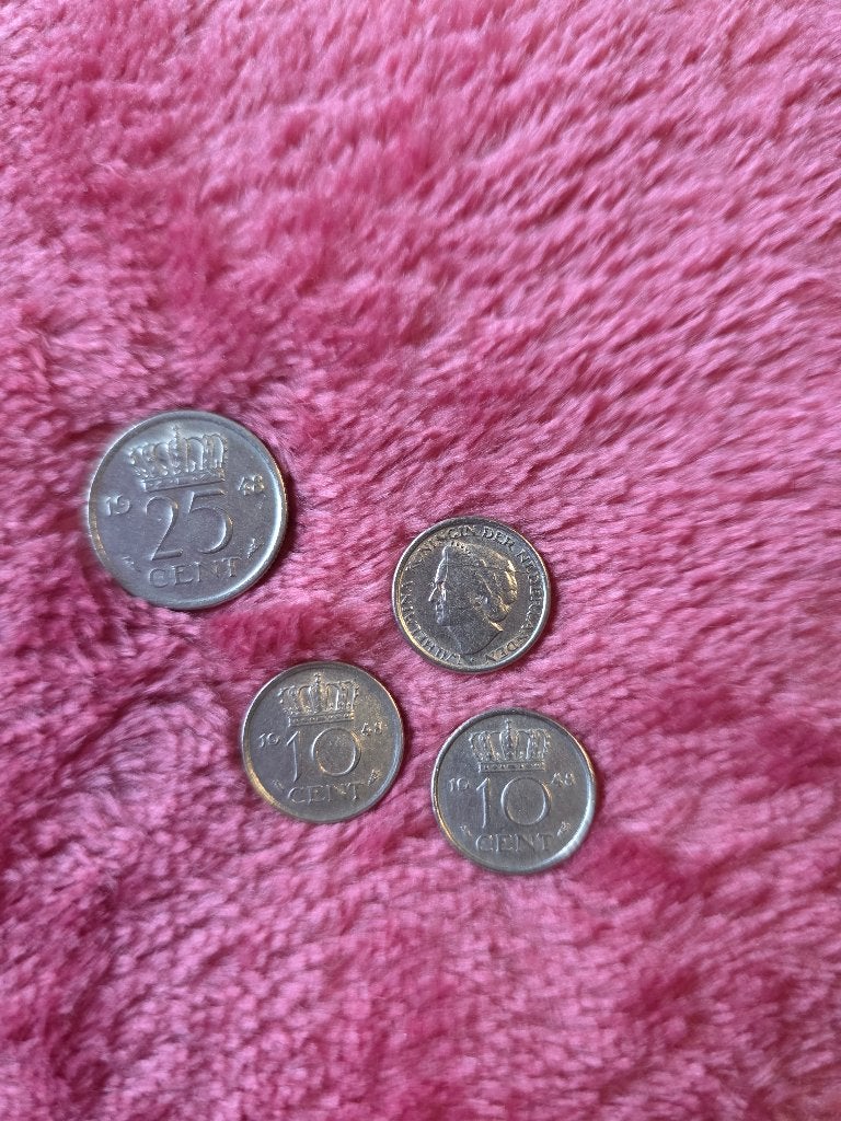 10 en 25 cent wilhelmina 1948, Postzegels en Munten, Munten | Nederland, Ophalen of Verzenden, Koningin Wilhelmina, 25 cent, Losse munt