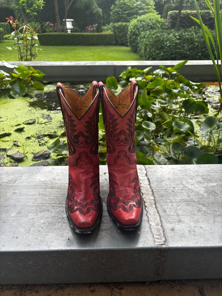 Cowboy laarzen corral boots, Ophalen, Nieuw, Rood, Hoge laarzen
