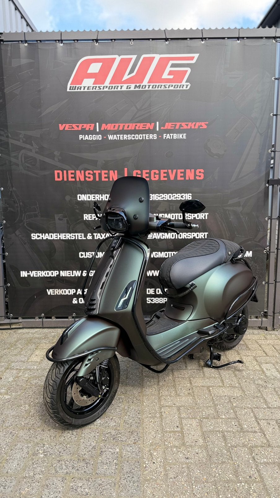 ⭐️Custom Vespa Sprint FACELIFT Shapari green INC BEZORGING, Maximaal 45 km/u, Ophalen of Verzenden, Zo goed als nieuw
