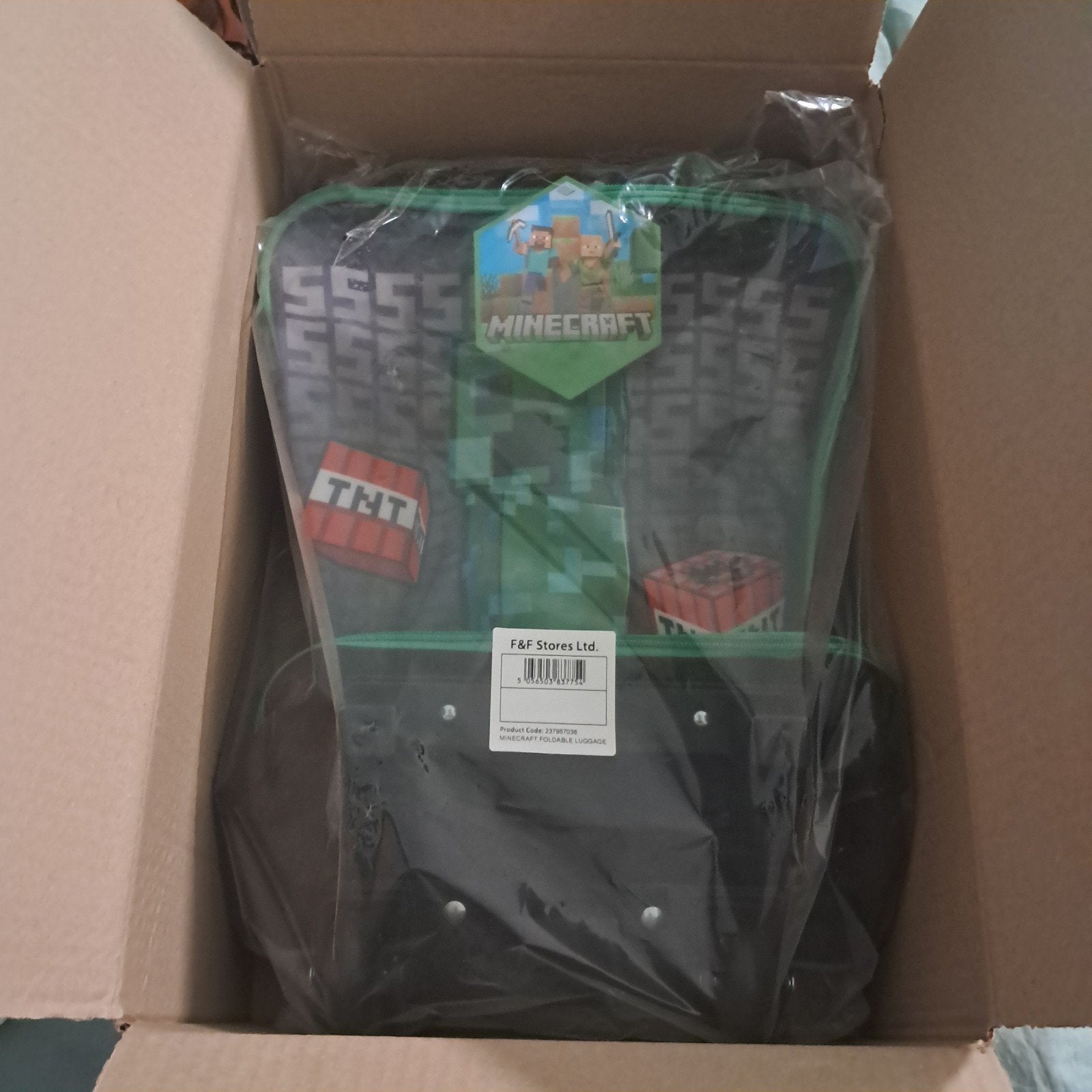 Mini koffer Minecraft, Wieltjes, Hard kunststof, Nieuw, Minder dan 50 cm