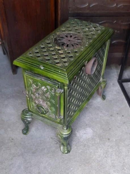 Geëmailleerd Terras kacheltje, Ophalen, Gebruikt, Hout, Houtkachel