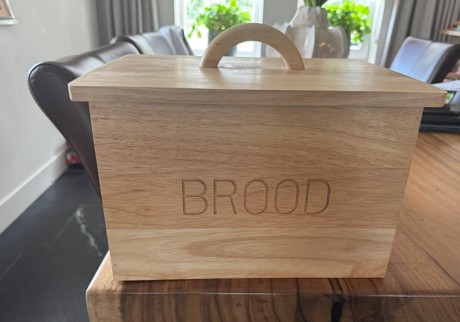 Houten broodtrommel, Broodtrommel, Ophalen, Zo goed als nieuw