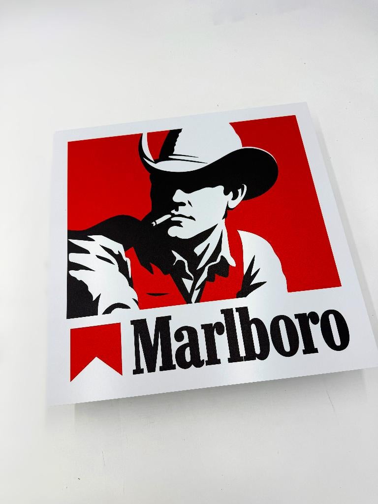 Reclamebord Marlboro sigaretten, aluminium, 40x40 cm, Verzamelen, Merken en Reclamevoorwerpen, Ophalen of Verzenden, Nieuw, Reclamebord
