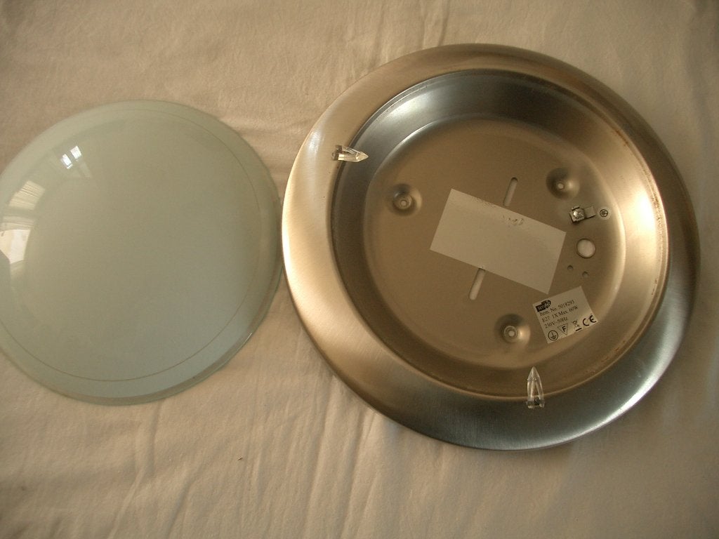 plafondlamp lamp verlichting plafond metaal glaskap sencys, Modern, Meerkleurig, Glas, Ophalen of Verzenden
