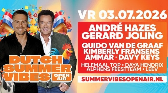 Dutch SummerVibes - Ticket - VRIJDAG 3 Juli - 1+1 GRATIS, Tickets en Kaartjes, Eén persoon