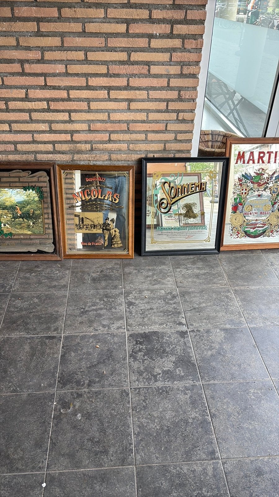Drank /cafe spiegels., Antiek en Kunst, Antiek | Spiegels, Ophalen, Rechthoekig, Minder dan 50 cm