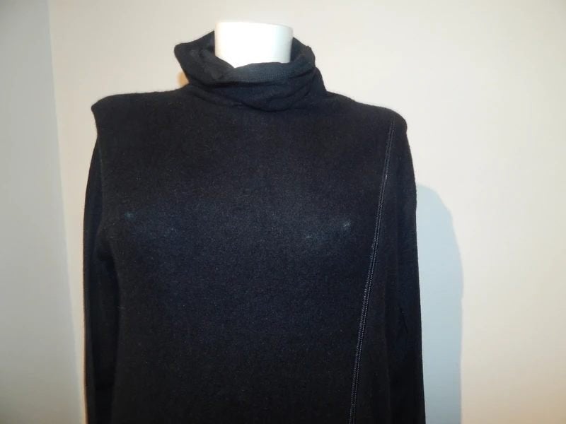Sarah Pacini gebreide jurk aparte rits kol oa alpaca M, Kleding | Dames, Jurken, Maat 38/40 (M), Verzenden, Sarah Pacini, Zwart