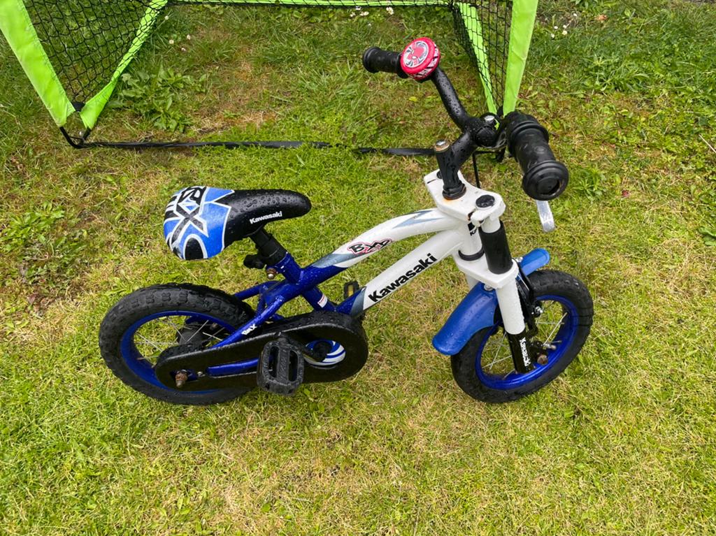 Kawasaki kinderfiets, Fietsen en Brommers, Fietsen | Kinderfietsjes, Ophalen, Gebruikt, Minder dan 16 inch