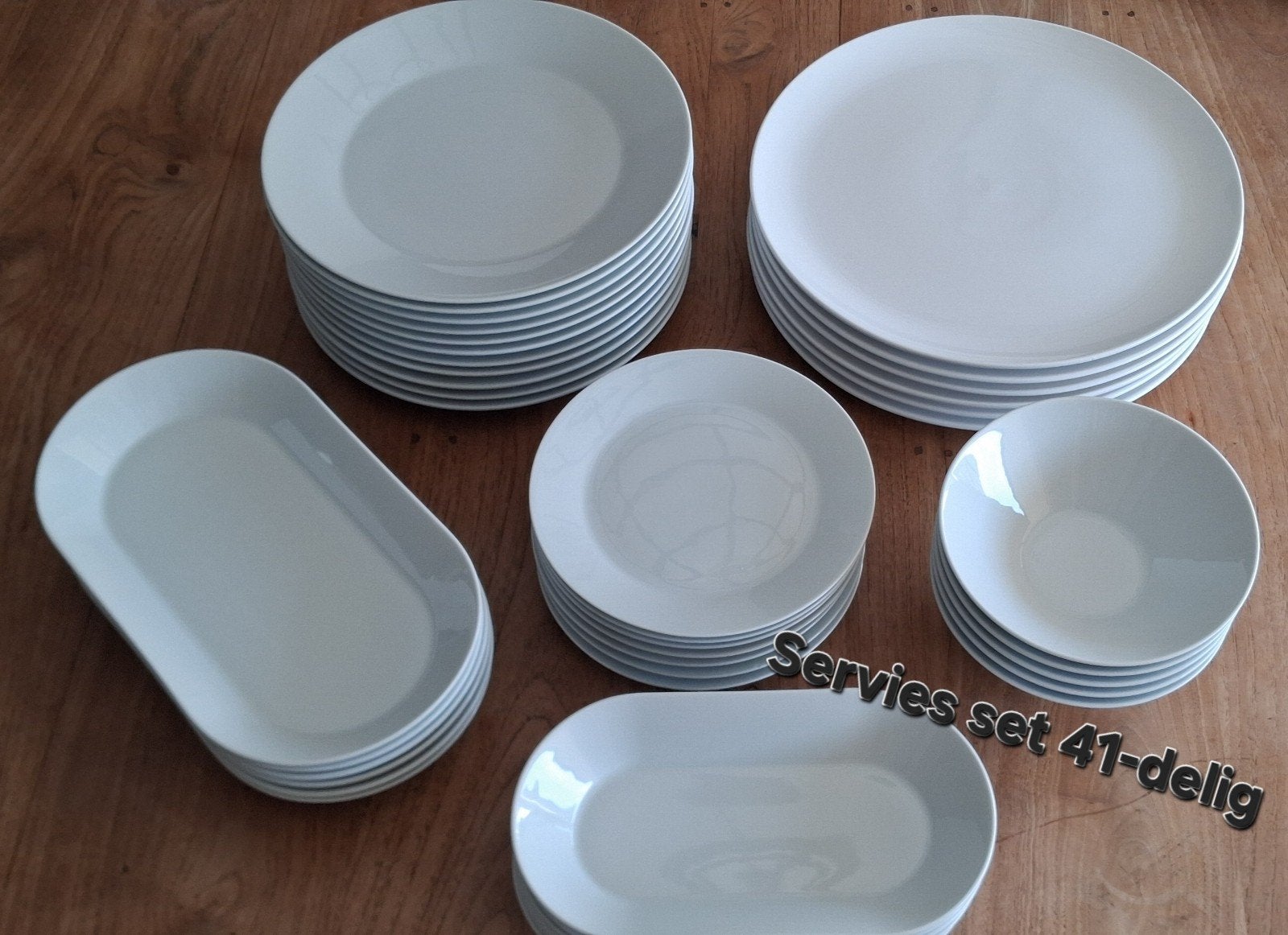Grote witte servies set, 41 delig, Ikea., Ophalen, IKEA, Zo goed als nieuw, Overige stijlen