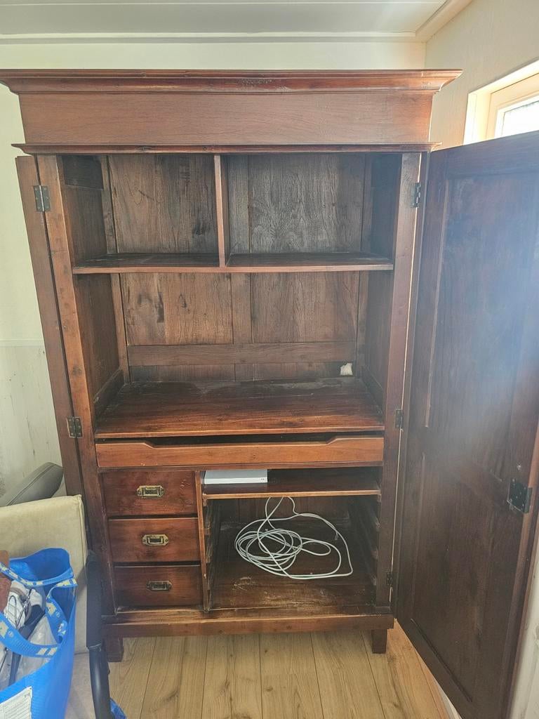 Mooie antieke brocante koloniale kast te koop !, Ophalen of Verzenden, Gebruikt
