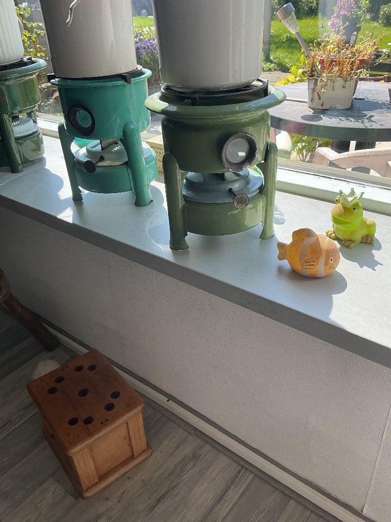 Petroleumstellen, Ophalen, Groen, Vintage, Gebruikt