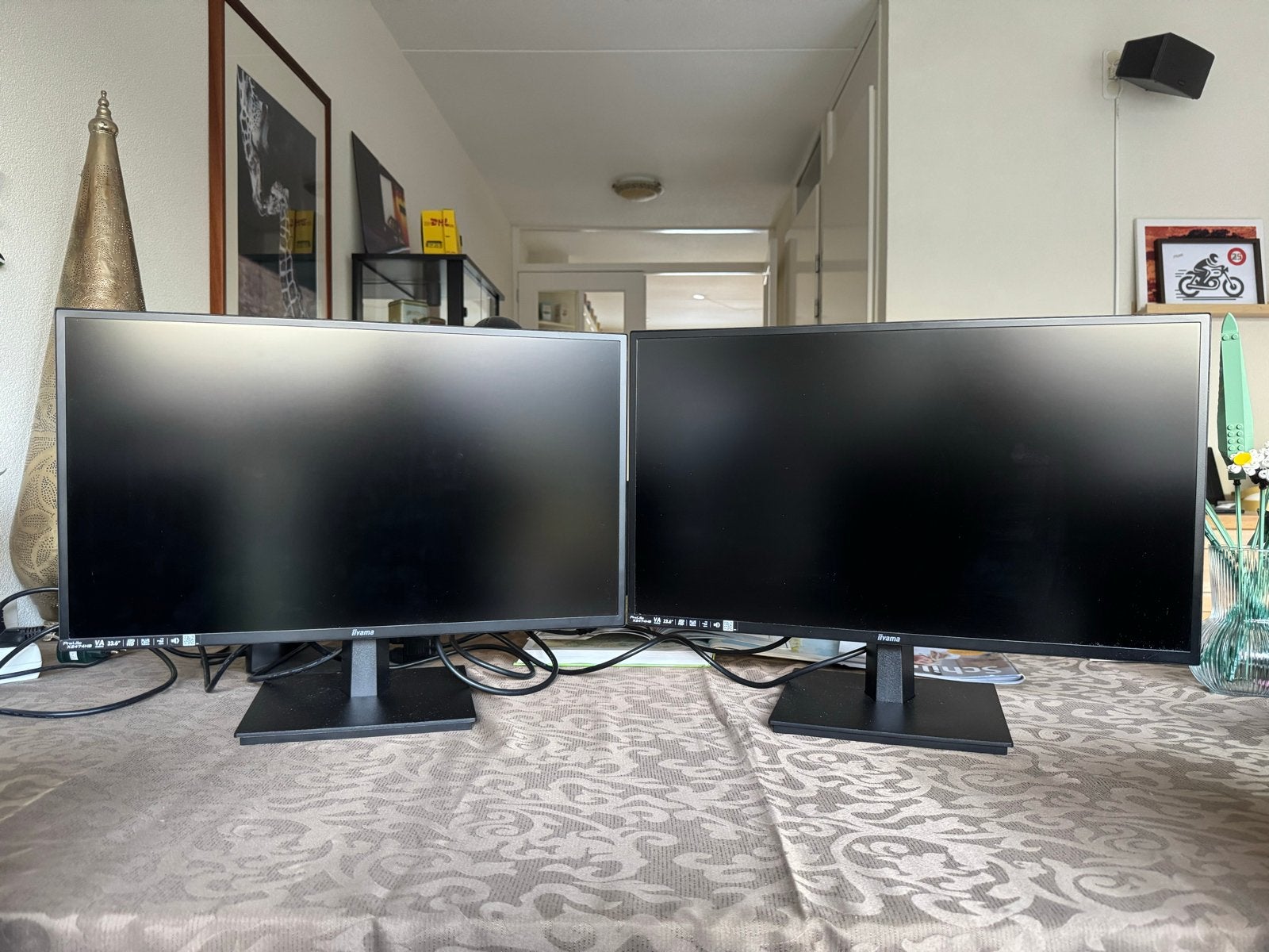 2x Iiyama ProLite X2474HS-B2 Full HD Monitor - Nieuwstaat!, 3 tot 5 ms, DisplayPort, Ingebouwde speakers, 23,6