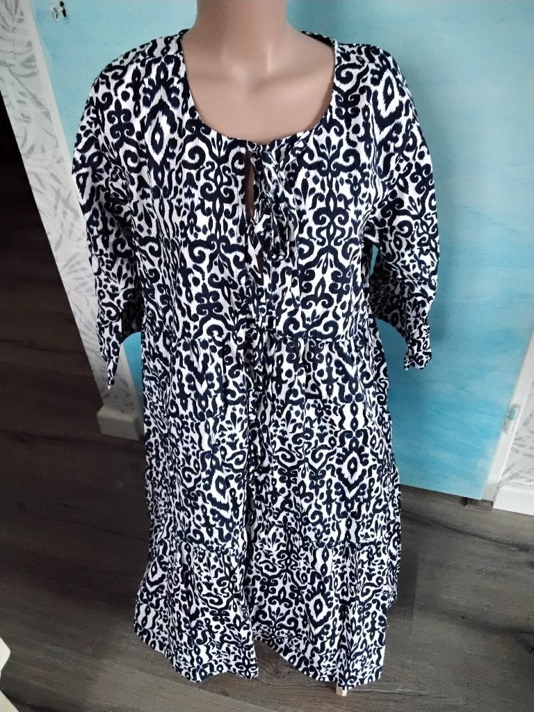 Nieuwe blauw witte jurk maat 40, Maat 38/40 (M), Blauw, Nieuw, Ophalen of Verzenden