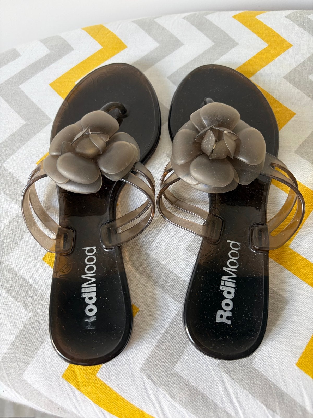 Bad/strand slippers mt 37 (valt als 38), Ophalen, Nieuw, Zwart, Slippers