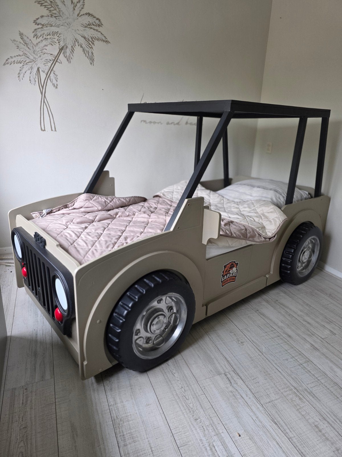 Safari Jeep Bed - Avontuurlijk Kinderbed, 85 tot 100 cm, Gebruikt, Ophalen of Verzenden, Matras