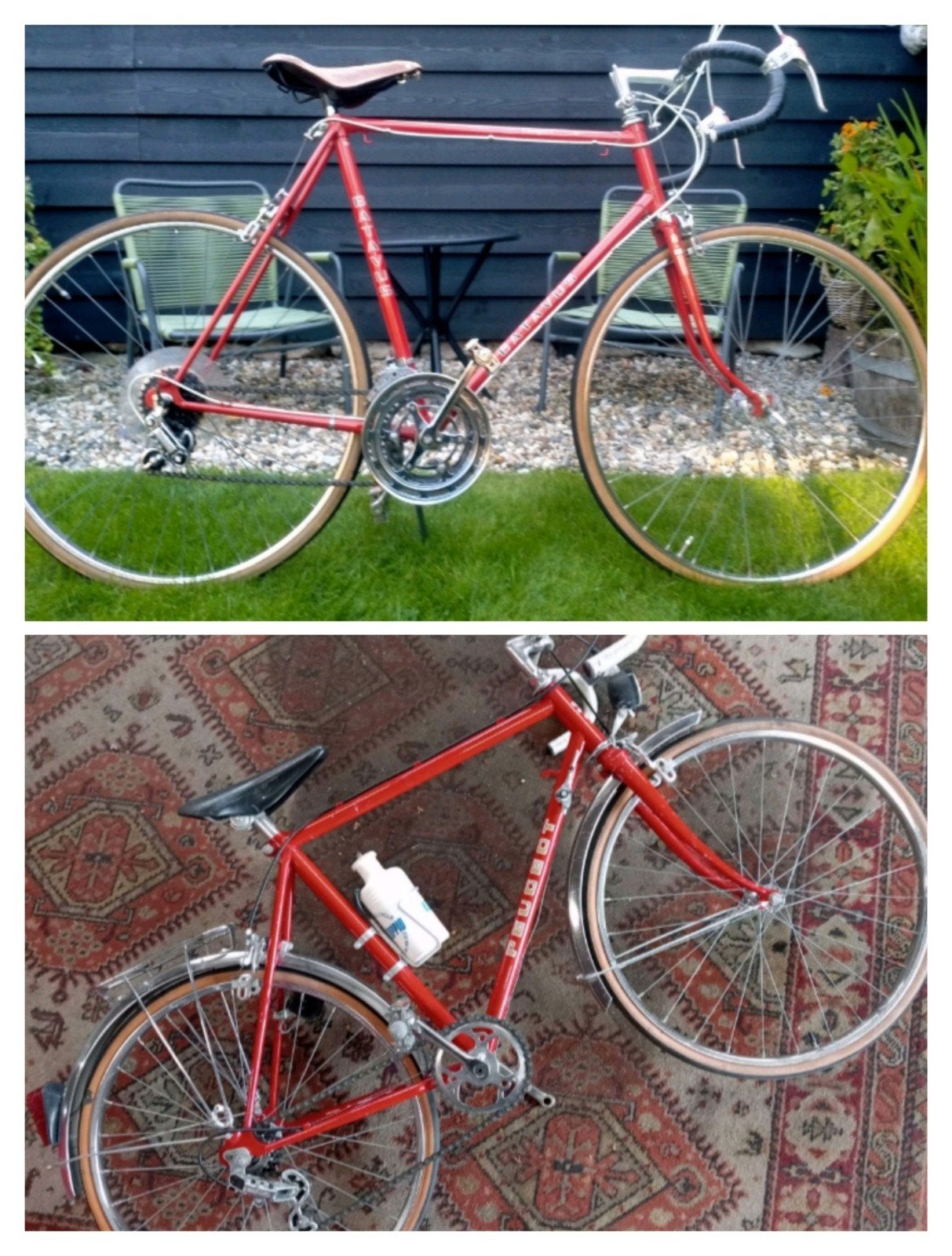 Kinder en heren racefiets Peugeot, Batavus, Ophalen, Jaren '60 of nieuwer, Velgrem, Peugeot, Batavus