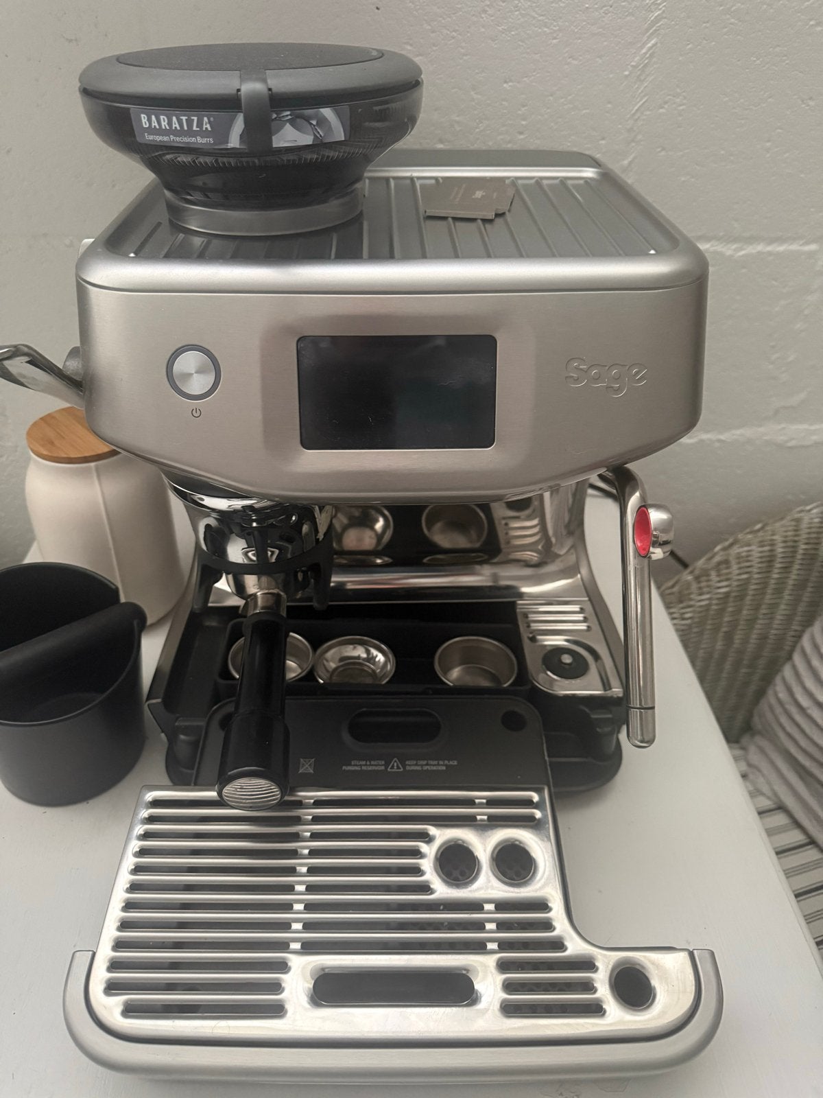 Sage Barista Touch espressomachine met Baratza bonenmaler, Witgoed en Apparatuur, Koffiezetapparaten, Afneembaar waterreservoir