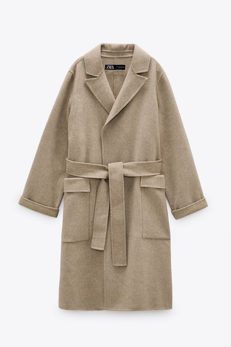 Zara Limited Edition Wollen Mantel met Ceintuur L nieuw, Kleding | Dames, Jassen | Winter, Ophalen of Verzenden, Nieuw, Maat 42/44 (L)