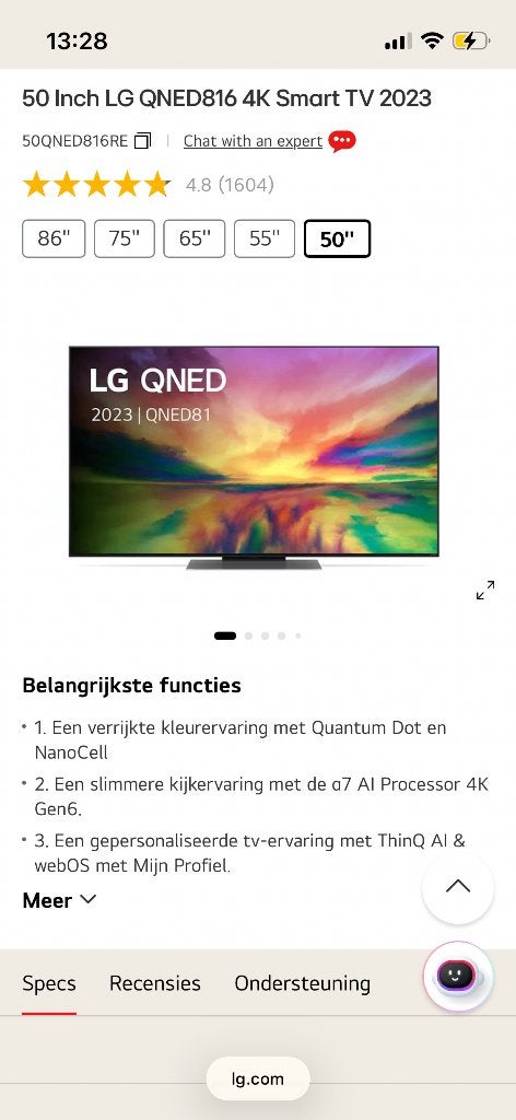 Samsung TV te koop met kassabon, Ophalen, 50 Hz, Samsung, 100 cm of meer