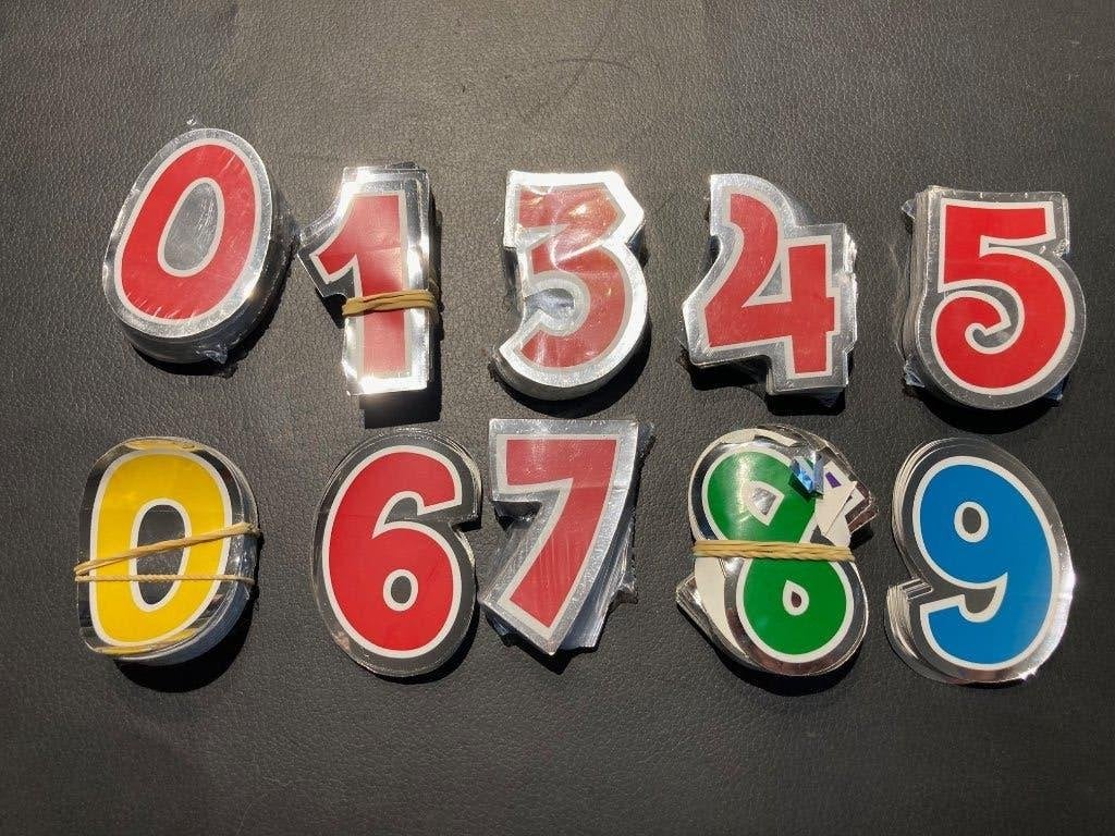 ballon cijfers plakstickers geheel pakket samen, Ophalen of Verzenden, Nieuw, Versiering, Verjaardag