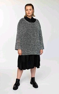 Zwart/sand doorschijnende trui Mie van Gozzip Maat 46/48/50, Kleding | Dames, G, G, Zwart, Nieuw