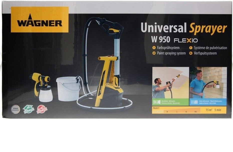 Wagner Universal Sprayer W950 Flexio Verfspuitsysteem, Doe-het-zelf en Verbouw, Schildersmaterialen, Ophalen, Gebruikt, Verfspuit of Verfpomp