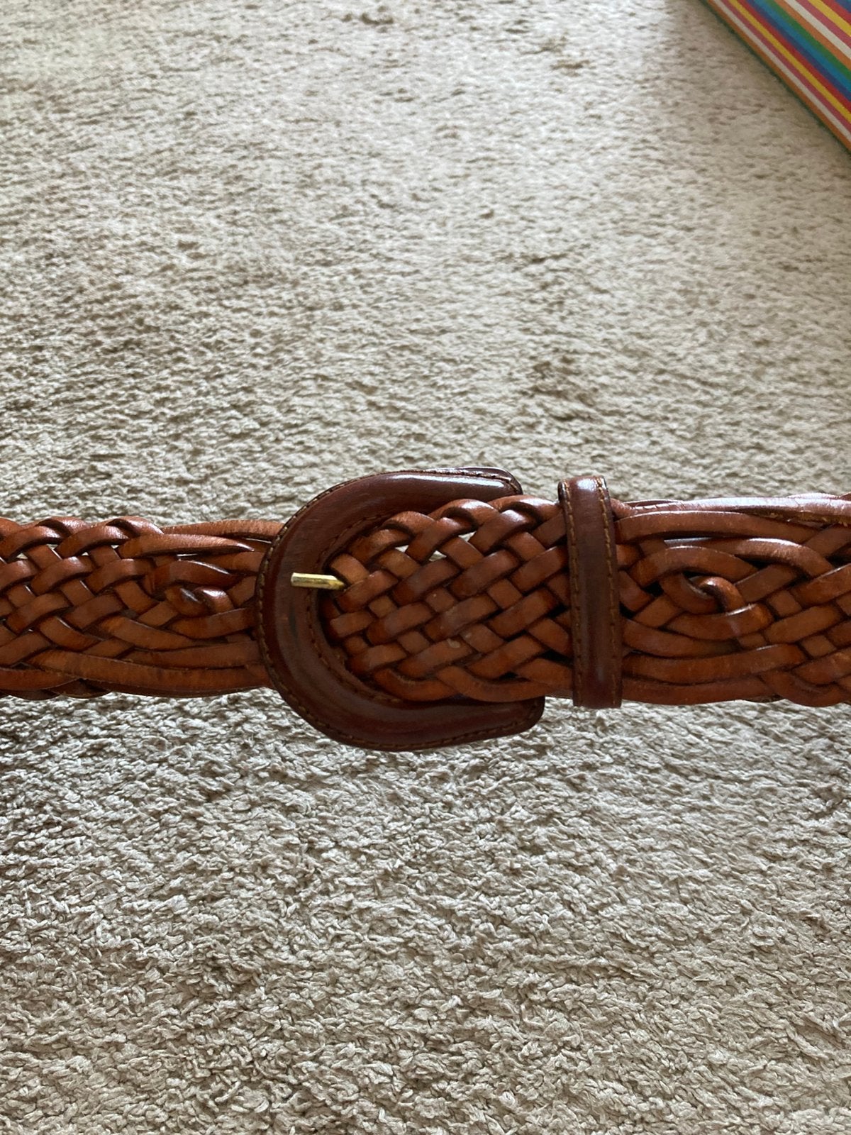 Gevlochten riem Mulberry, Echt leder, Ophalen of Verzenden, Zo goed als nieuw, 3 tot 5 cm
