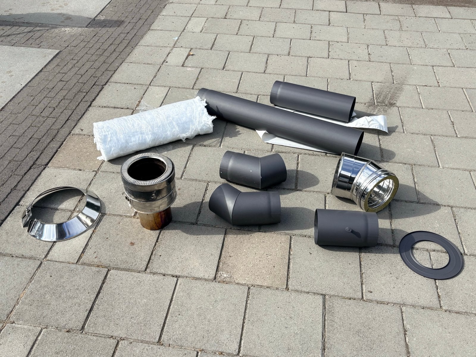 Kachelpijp en rookkanaal onderdelen - diverse maten, Ophalen, Zo goed als nieuw, Kachel