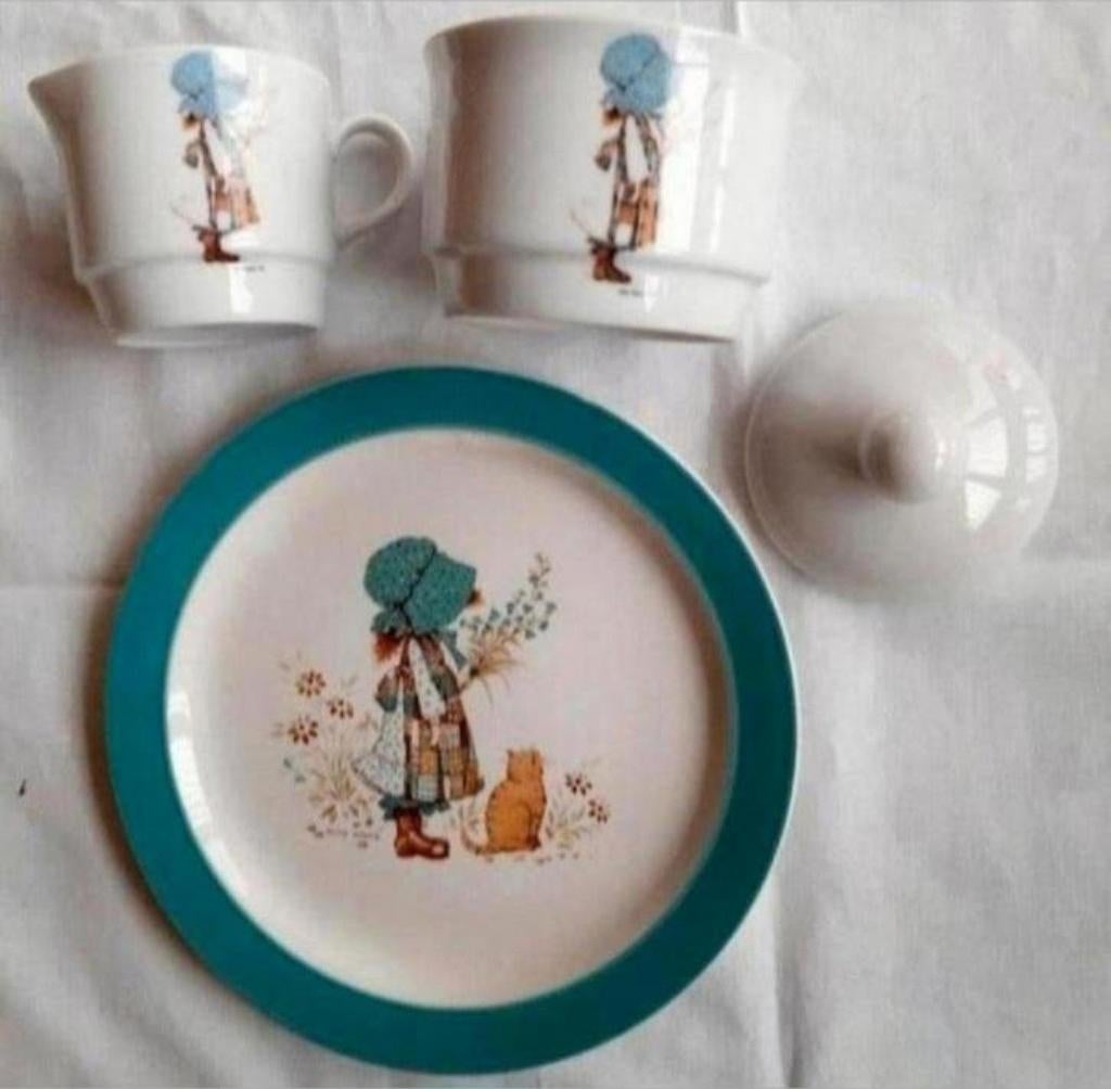 Hollie Holly Hobbie bord roomstel mes American TM Germany, Ophalen of Verzenden, Zo goed als nieuw, Poppenhuis