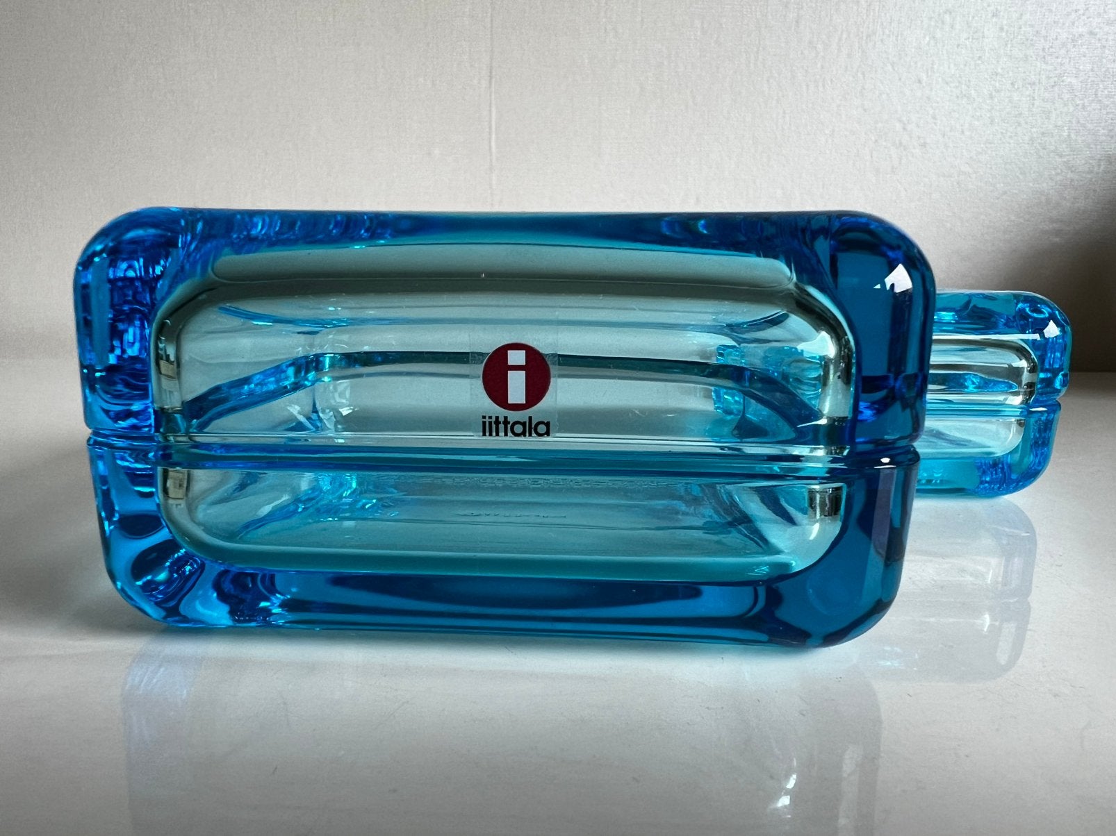Iittala Vitriini Glas Juwelbox Light Blue Penttinen 108x108, Ophalen of Verzenden, Rond, Glas