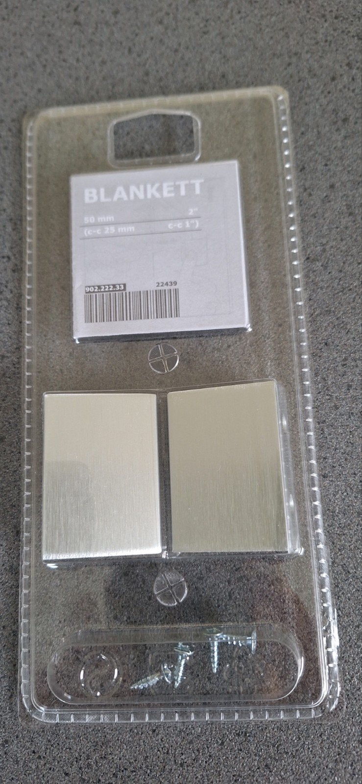IKEA BLANKETT handgrepen 50mm (2 stuks) met schroeven, Ophalen of Verzenden, Nieuw, Minder dan 50 mm, Overige typen
