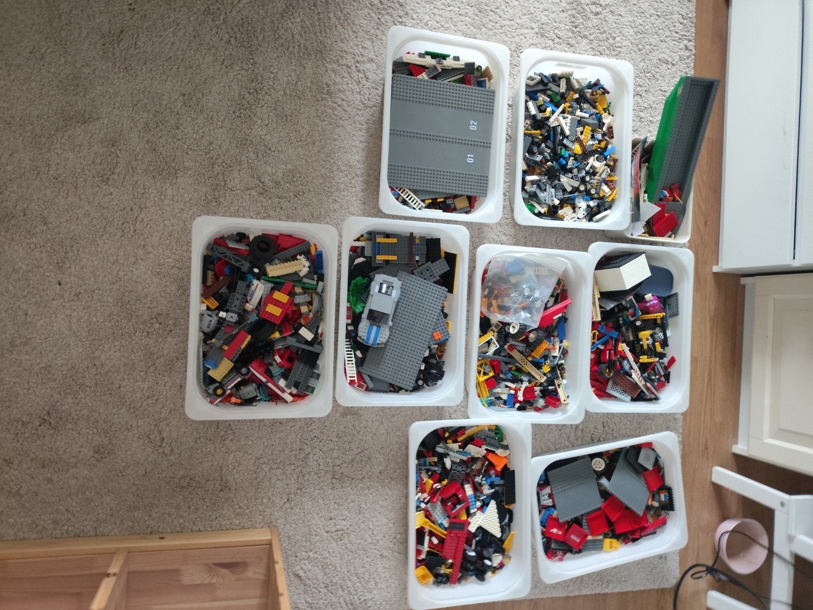 14.8 kg LEGO met opbergkast en heel veel boekjes, Ophalen, Gebruikt