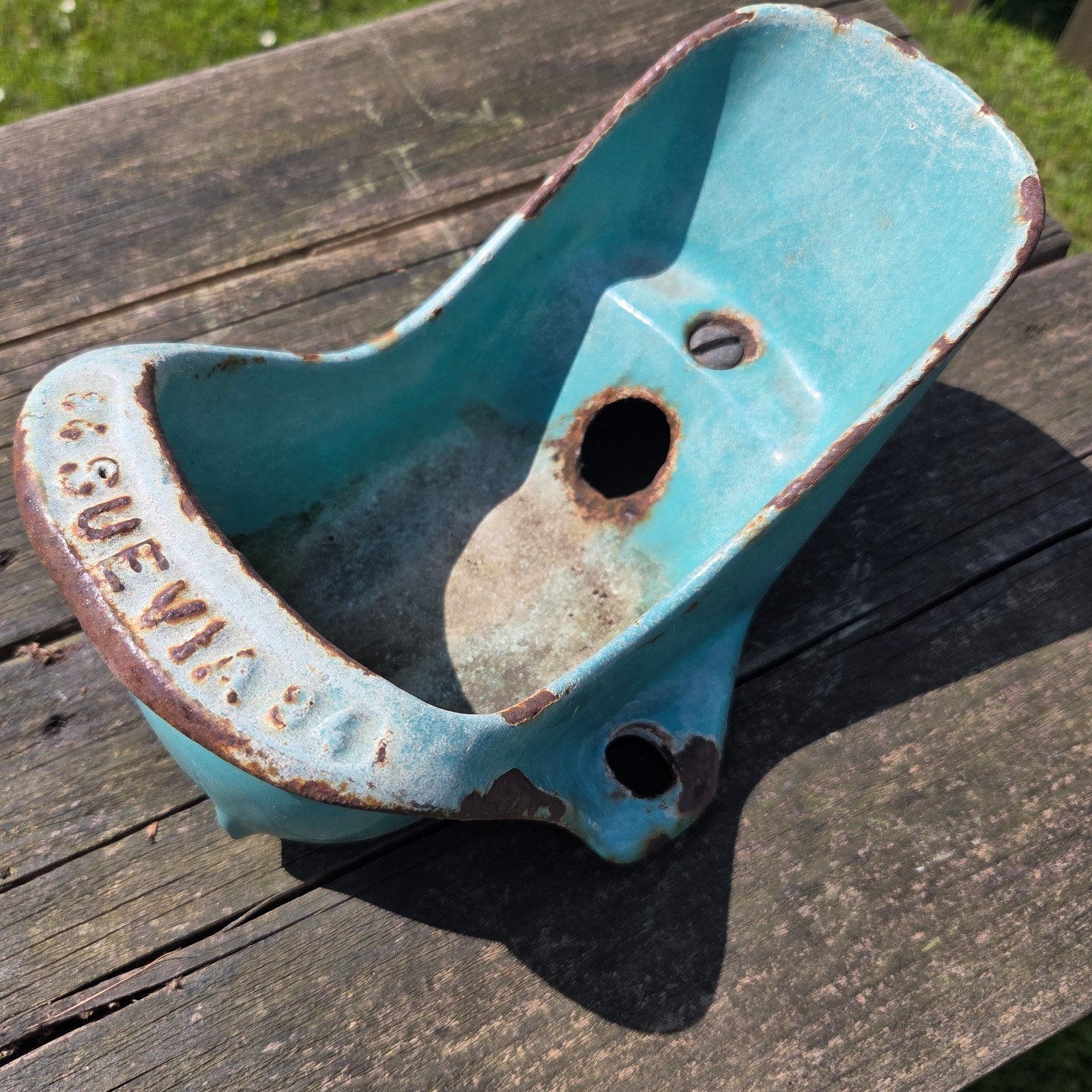 Emaille oude brocante drinkbak Vogelbad Suevia, Ophalen of Verzenden